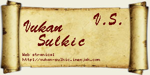 Vukan Šulkić vizit kartica